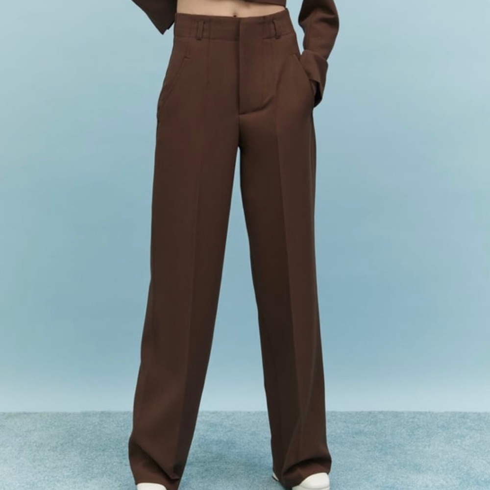 NWT Zara high waisted straight cut pants